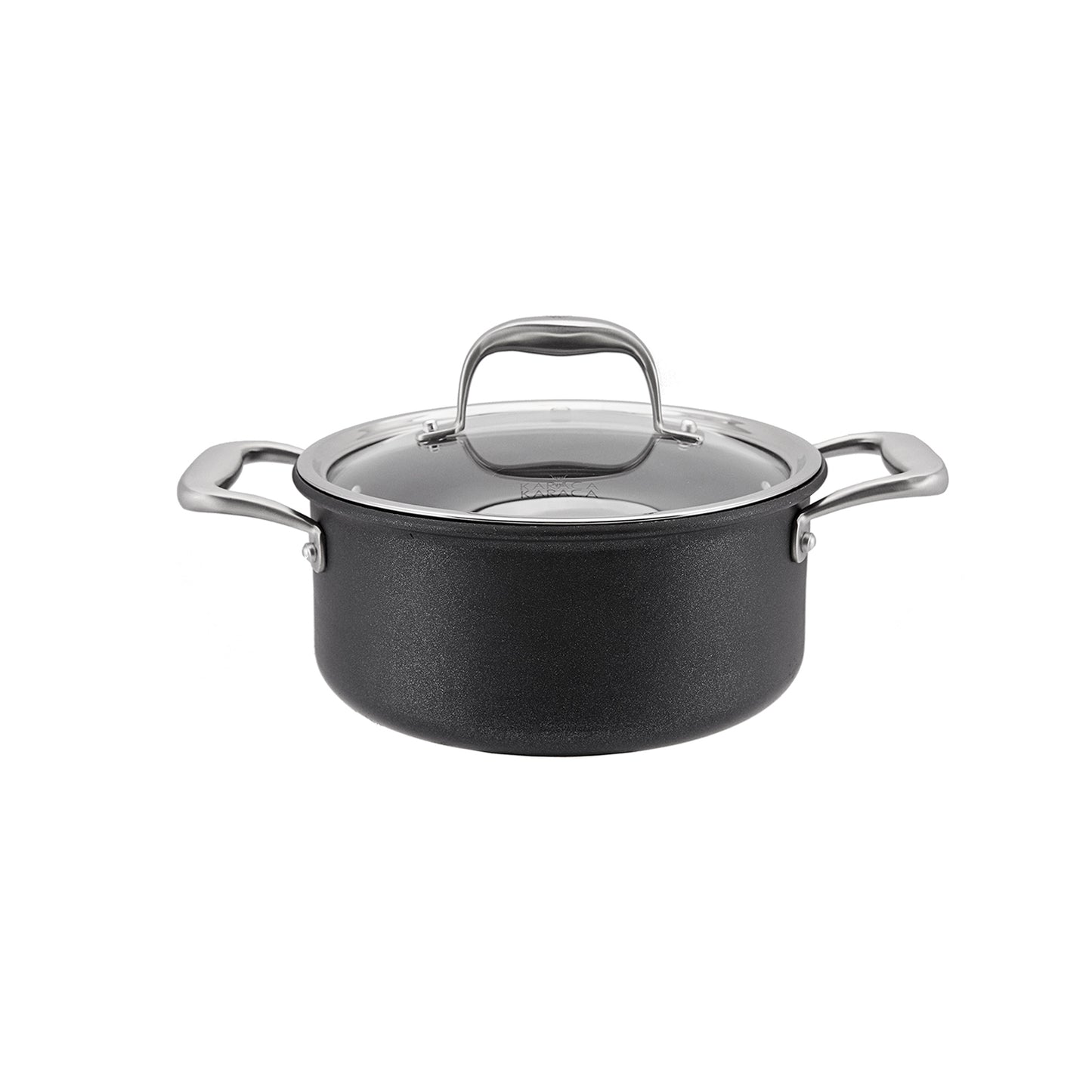 Karaca Non-Stick BioDiamond Pro Induction Stockpot with Lid 24cm Black