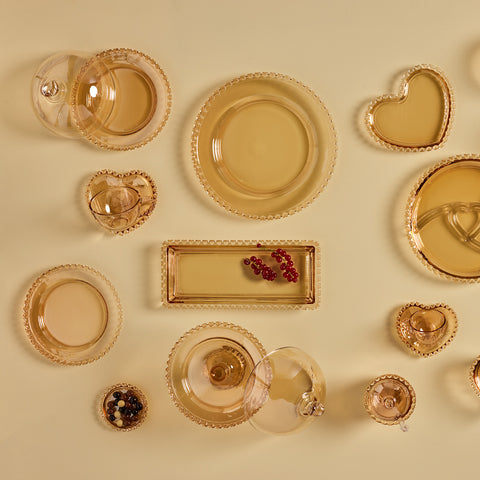 Glory, Heart Serving Platter, 18cm, Amber