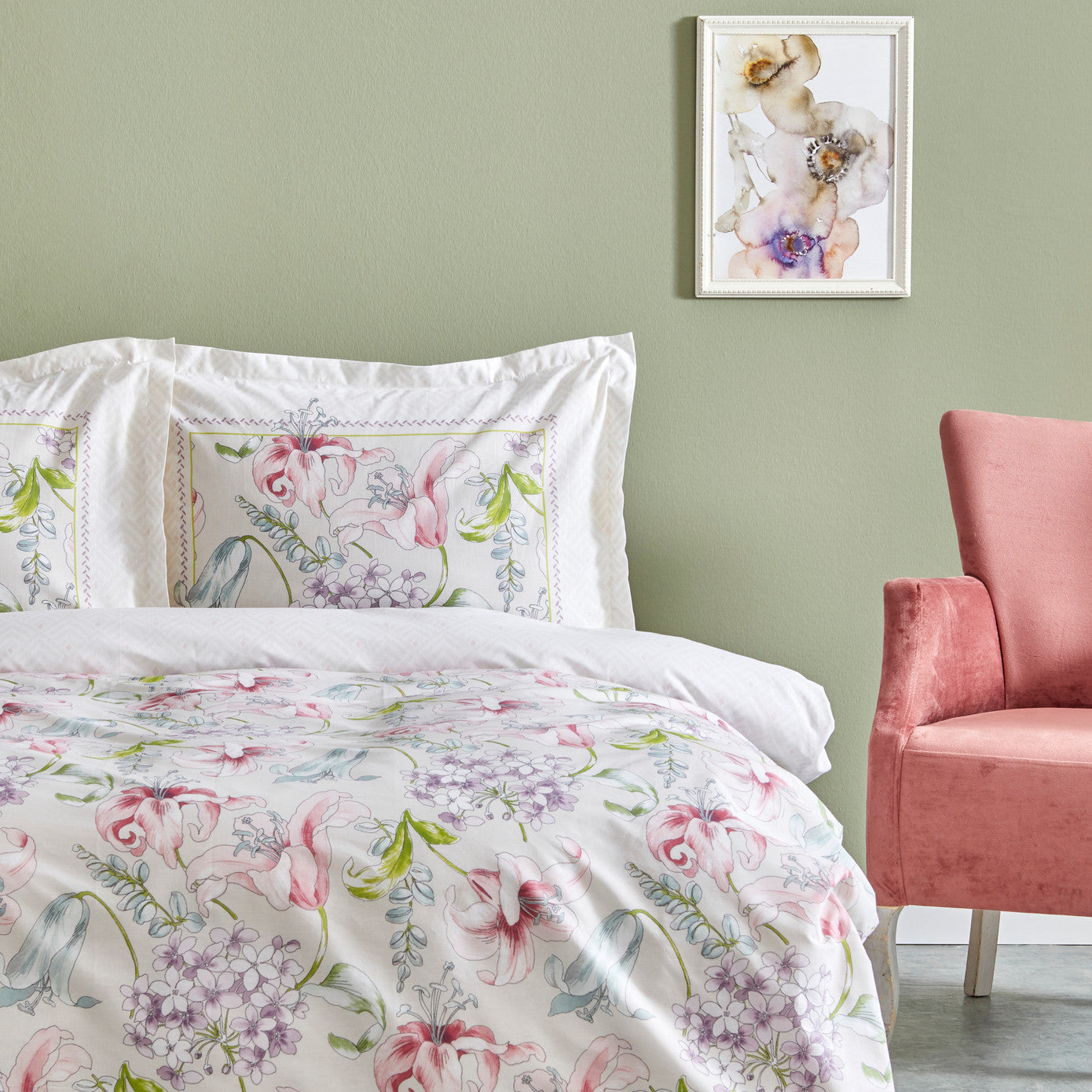 Melosa, 100% Bumbac Set Lenjerie de pat, Singura, Multi