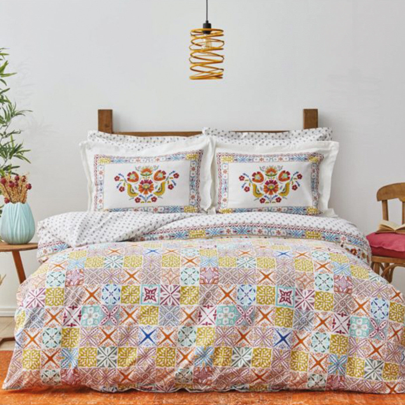 Lumina, 100% Bumbac Set Lenjerie de pat, Dubla, Galben