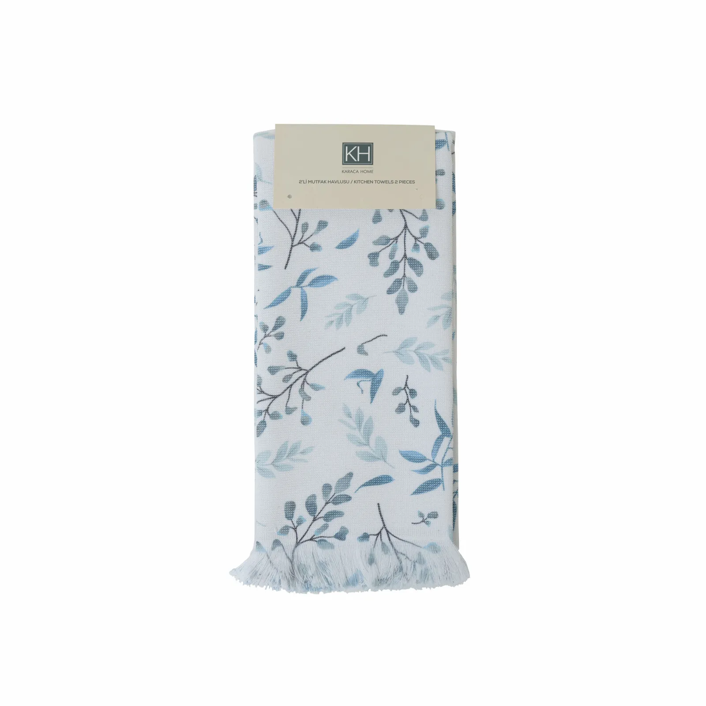 Garden, 2 Piece 100% Cotton Kitchen Towel, Blue