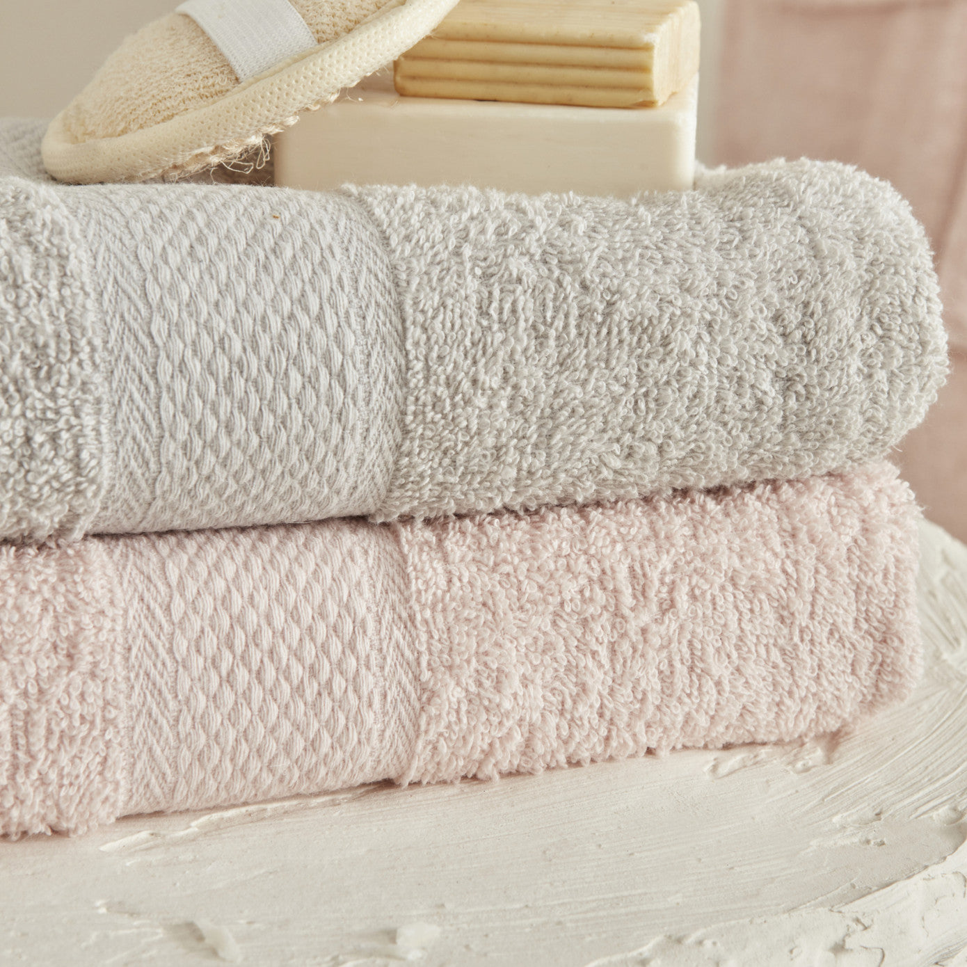 Sarah Anderson Alven, 4 Piese, Set de Baie pentru Familie, Gri Pudră