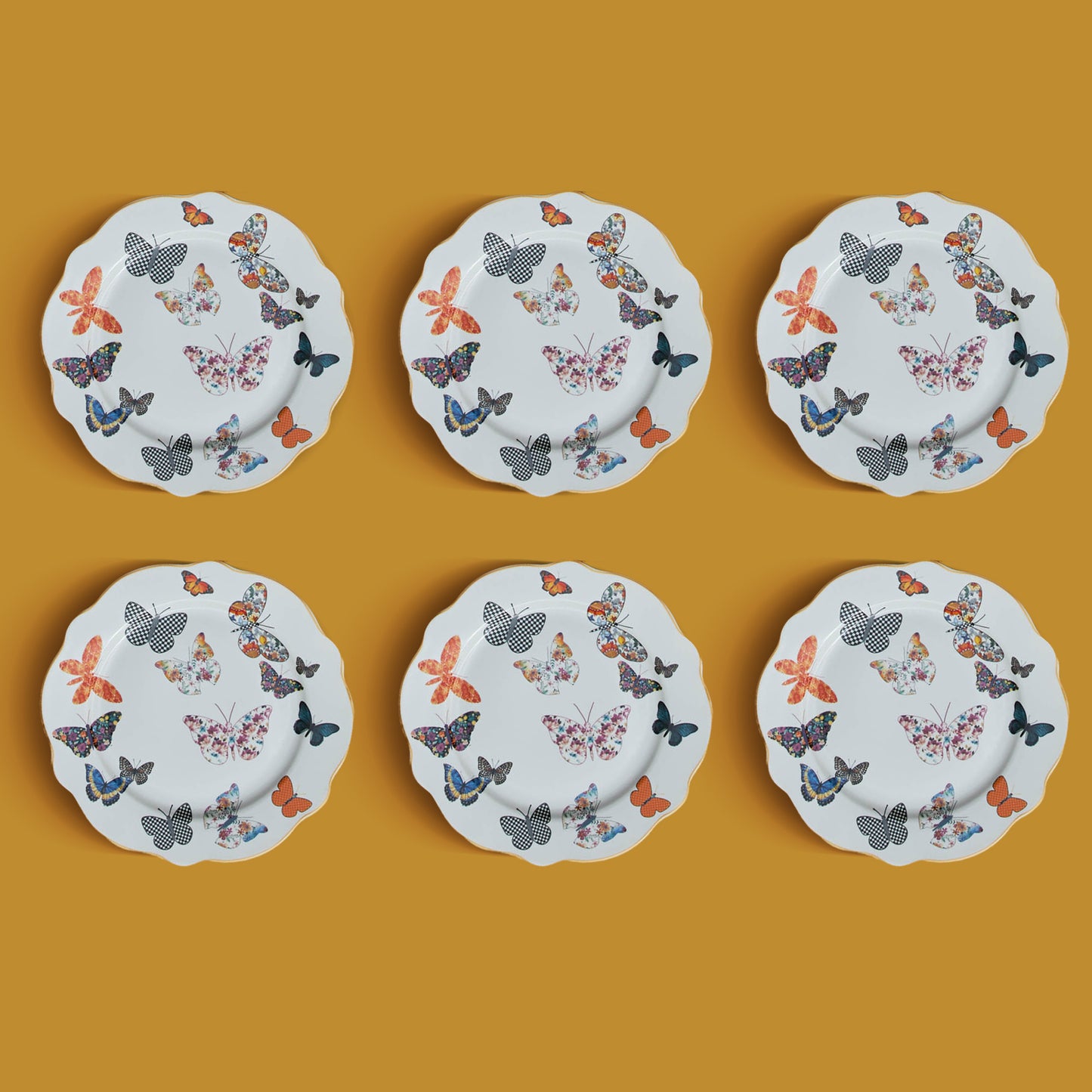 Karaca Butterfly Set Pentru Prăjıturı Dın 6 Pıese