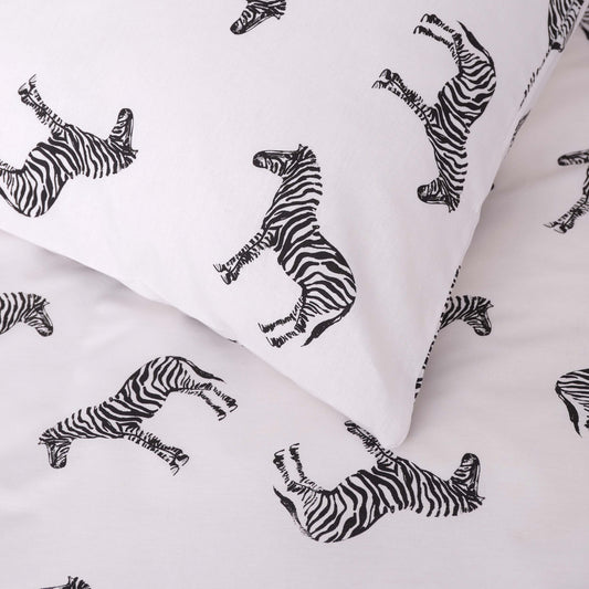 Sarah Anderson Zebra, 100% Bumbac Set Lenjerie de pat, Singura, Multi