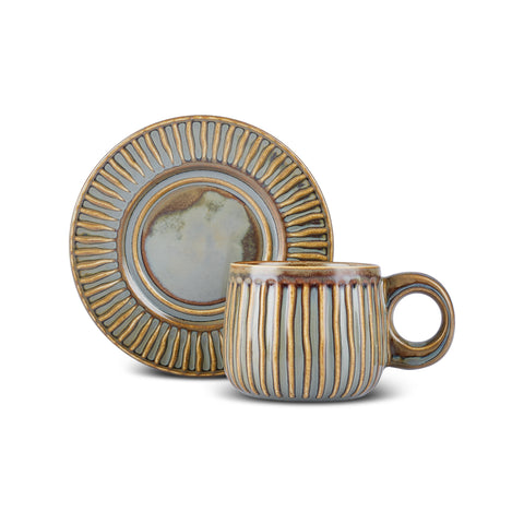 Arthur, Set cești de Ceai pentru 2 persoane, 260ML, Verde Albastru