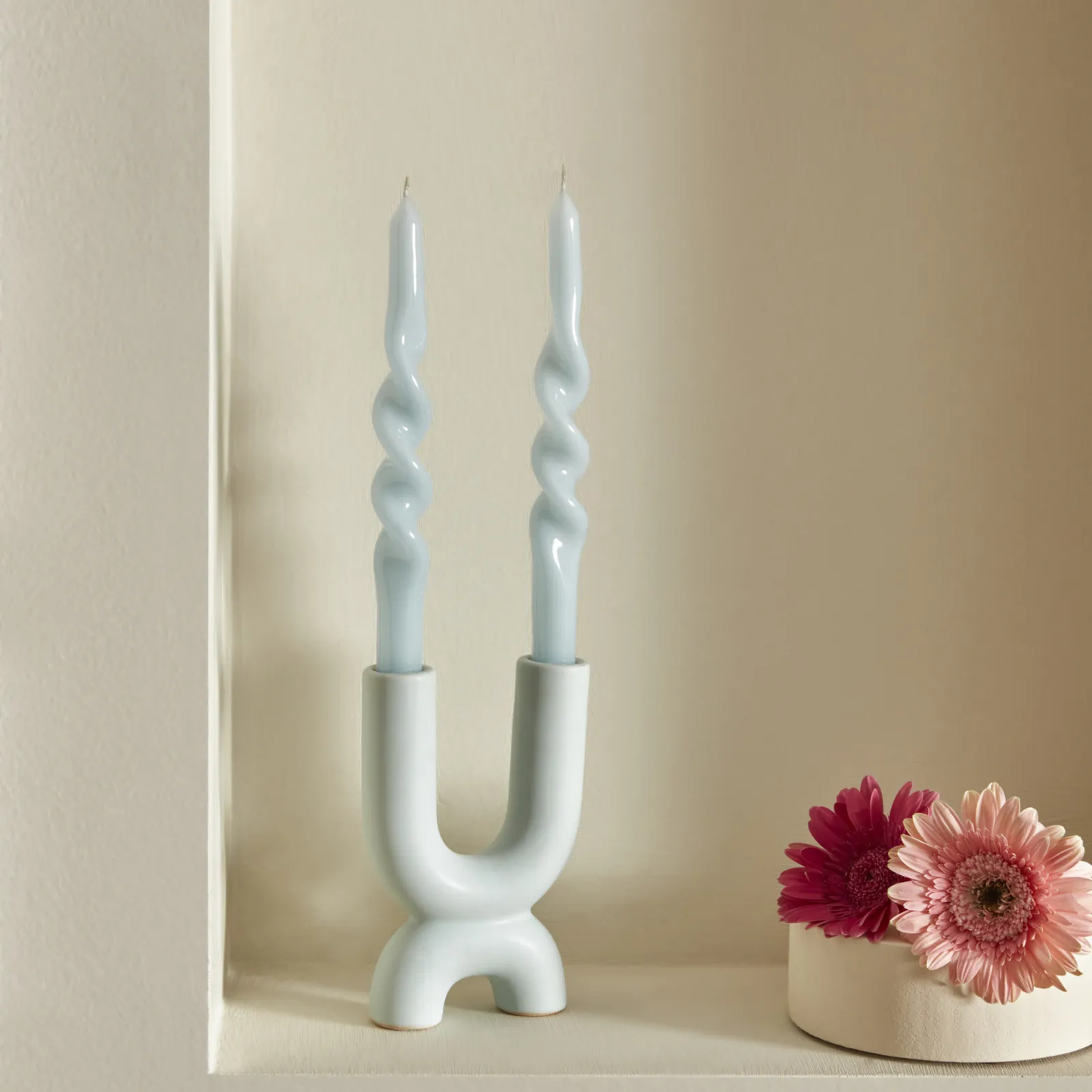 Burgulu, 2 Piece Candle, 24cm, Blue