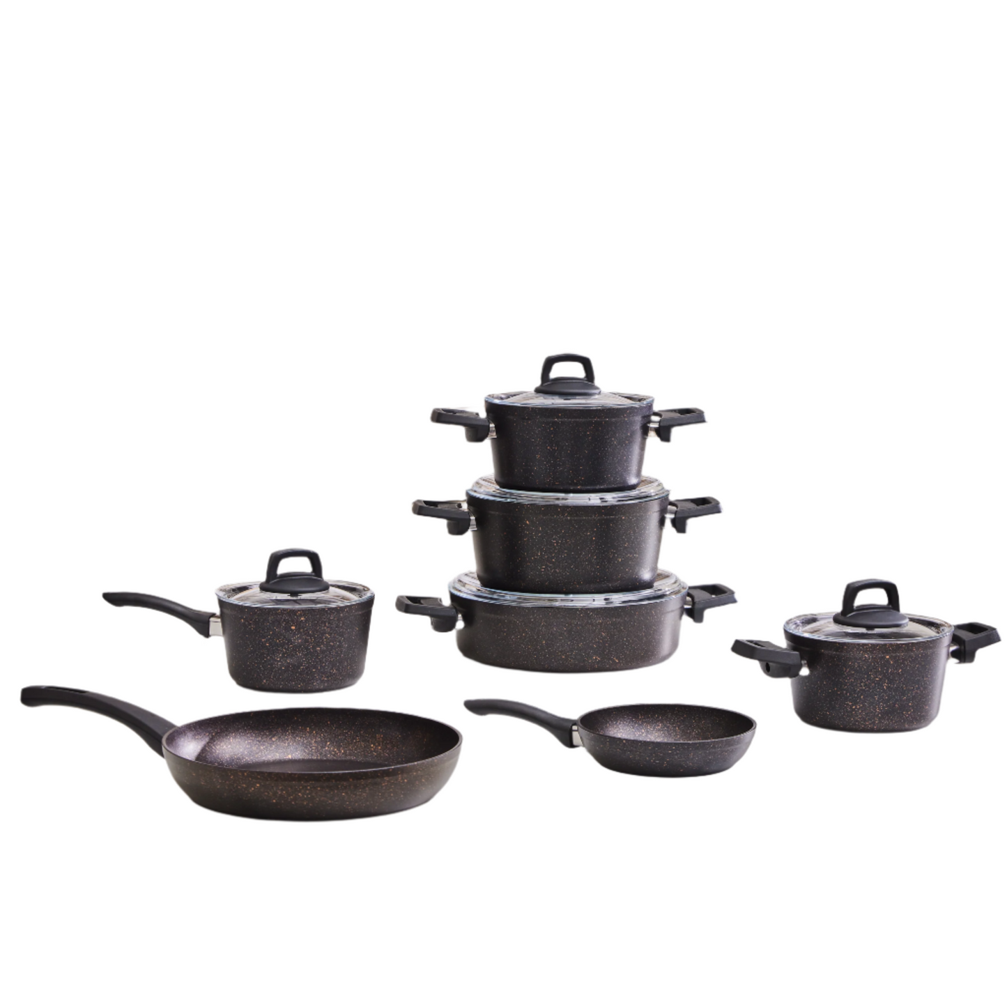 Biogranit, 12 Piese, Set Vase de Gătit, Inductie, Blackgold