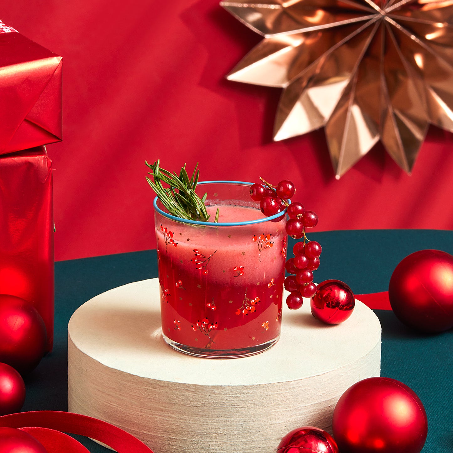 New Year Christmas, 3 Piese, Set de Pahare, 380ML, Multi