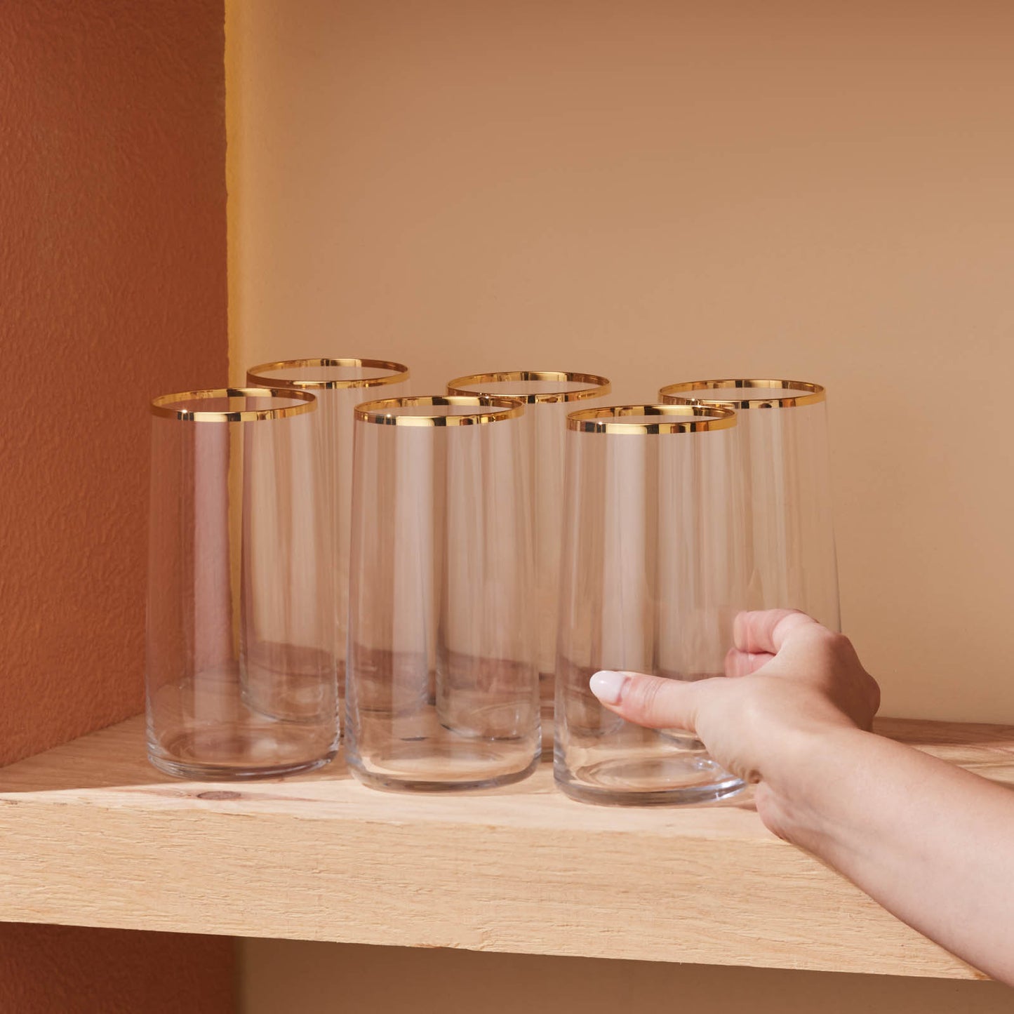 Orlando, 6 Piece Highball Glass Set, 520ML, Multi