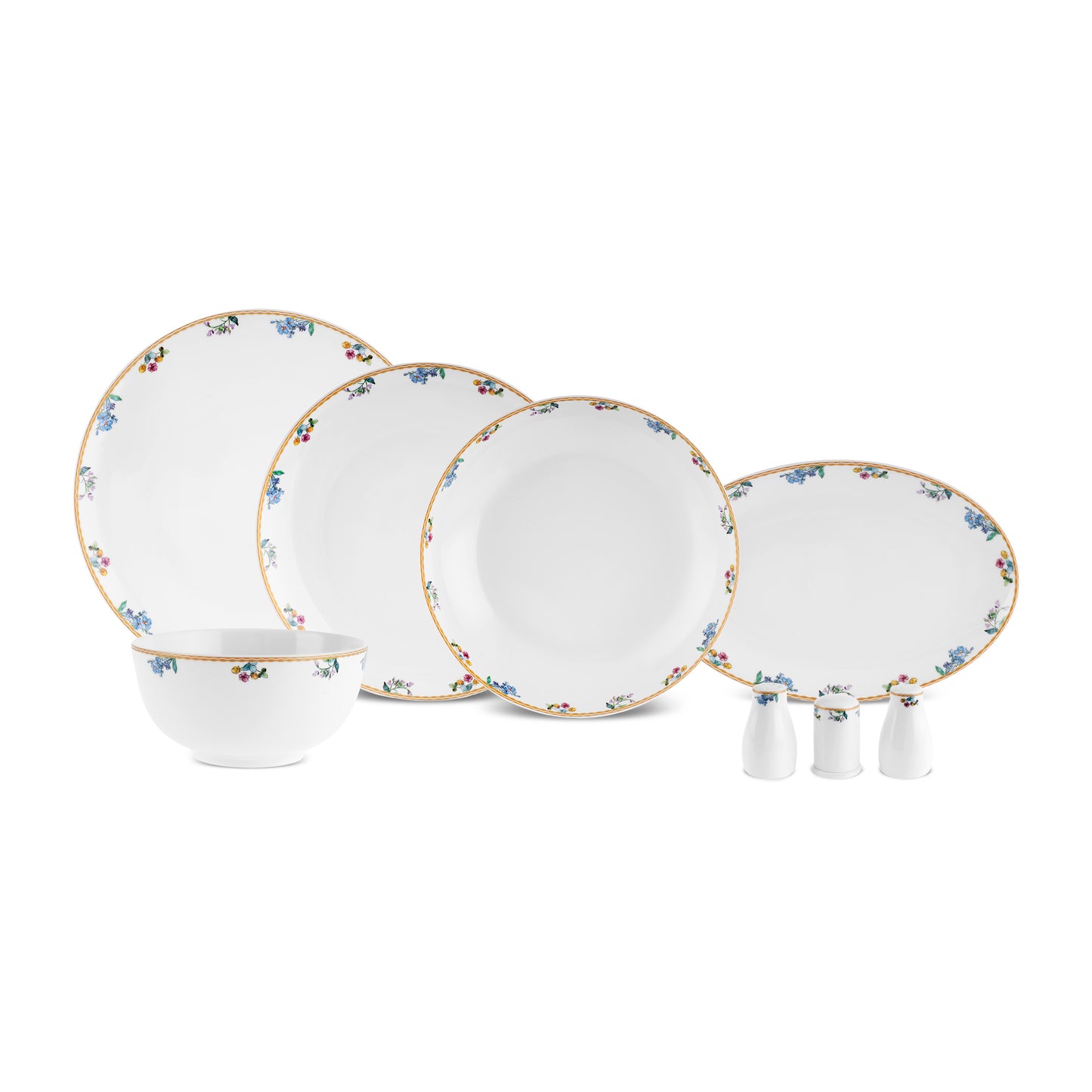 Forever Bone New Brillo, 53 Piese, Set de Veselă Pentru 12 persoane, Multi