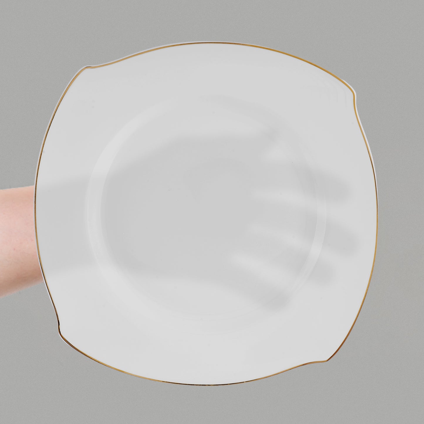 Square Bone China Wave, 53 Piese, Set de Veselă Pentru 12 persoane, Aur