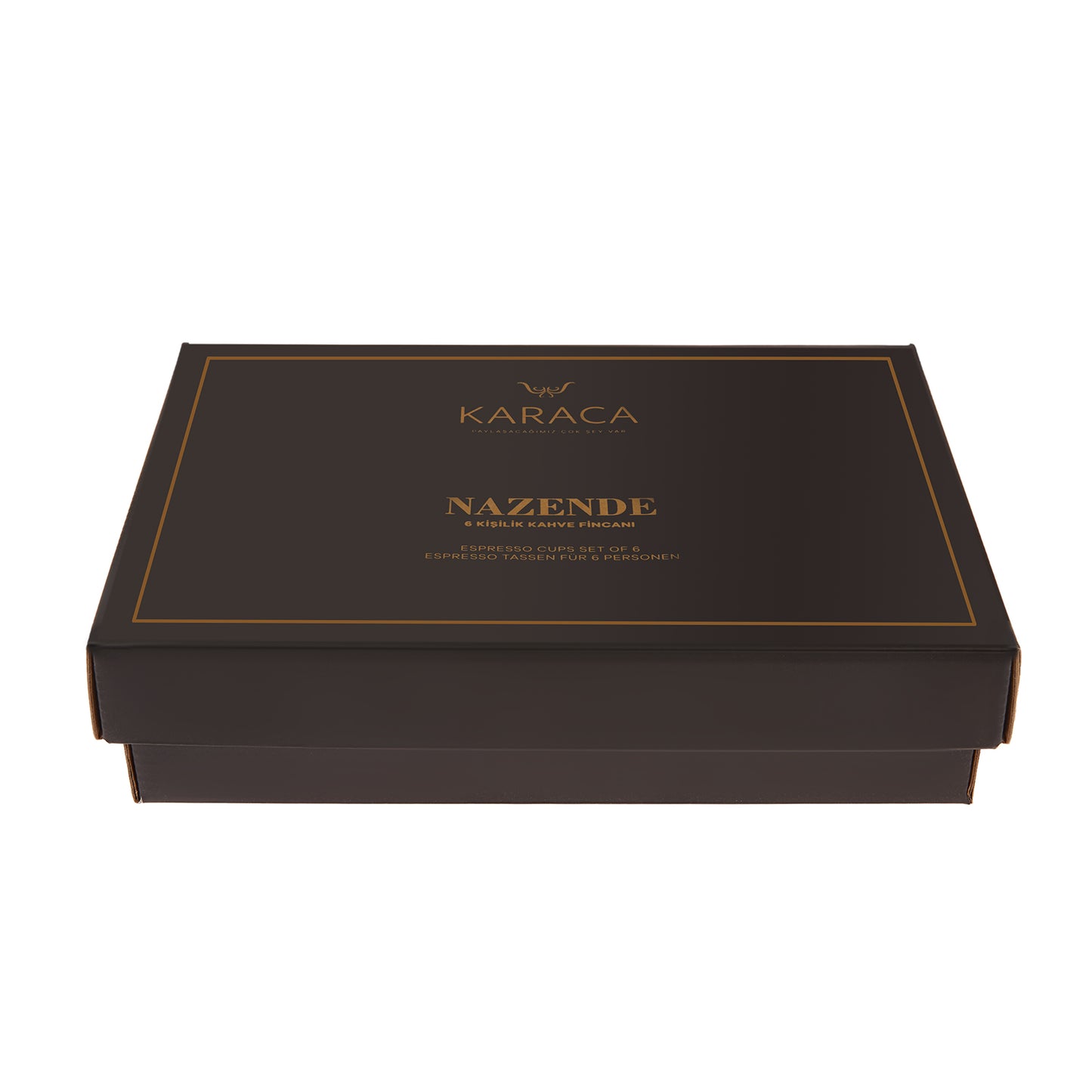 Nazende, 12 Piese, Set cești de Cafea Turcească pentru 6 persoane, 80ML, Alb Platinum