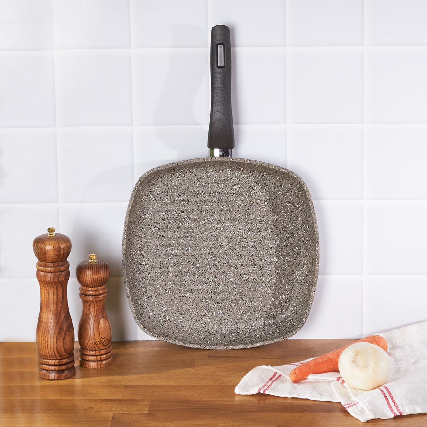 Karaca Dark Silver Granit Bio Tigaie Grill 28 cm