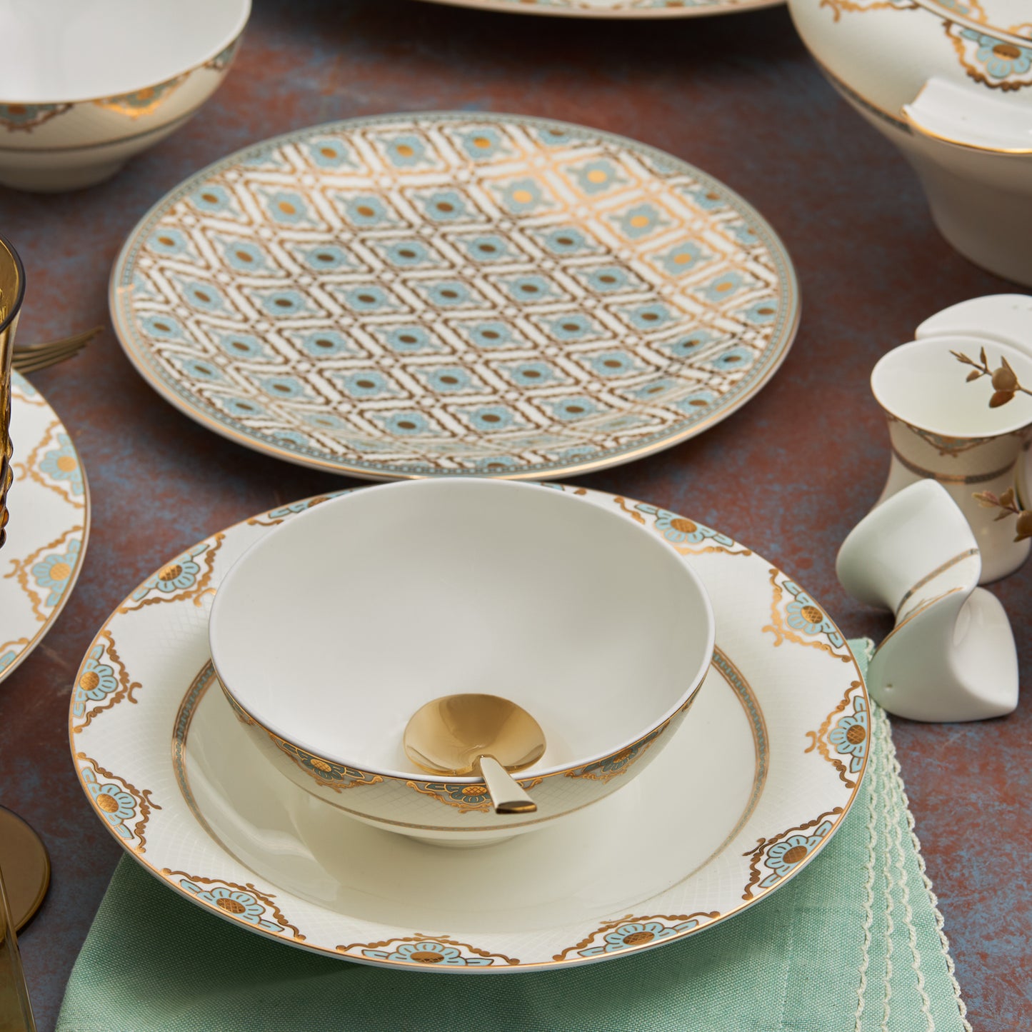 Set de Veselă Fine Pearl Extra Dorothy, 62 Piese, Pentru 12 persoane