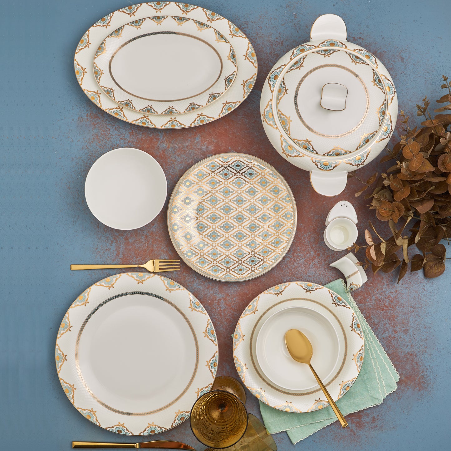 Set de Veselă Fine Pearl Extra Dorothy, 62 Piese, Pentru 12 persoane