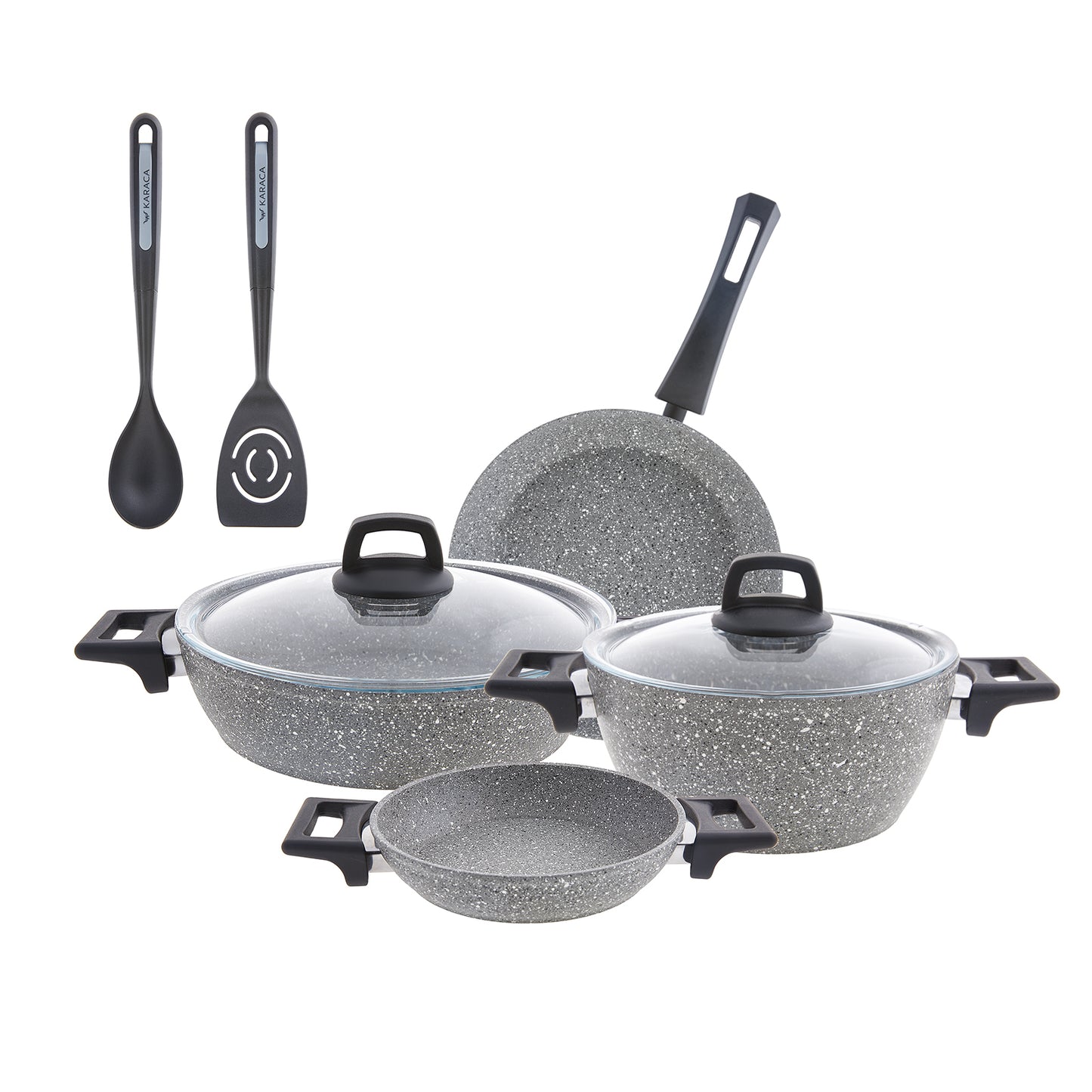 Karaca Biogranit Stella 8 Piece Cookware Set – With Serveware Gift