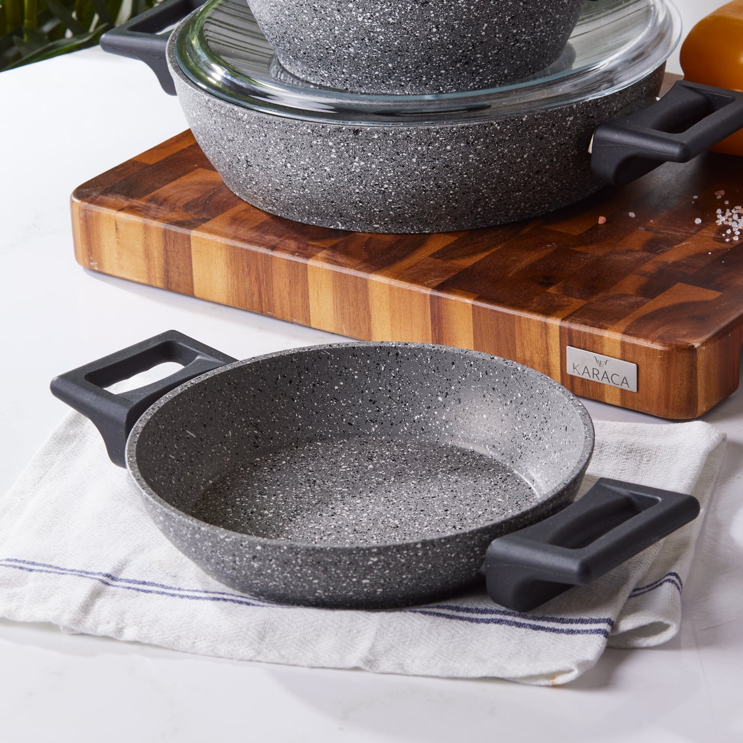 Karaca Biogranit Stella 8 Piece Cookware Set – With Serveware Gift