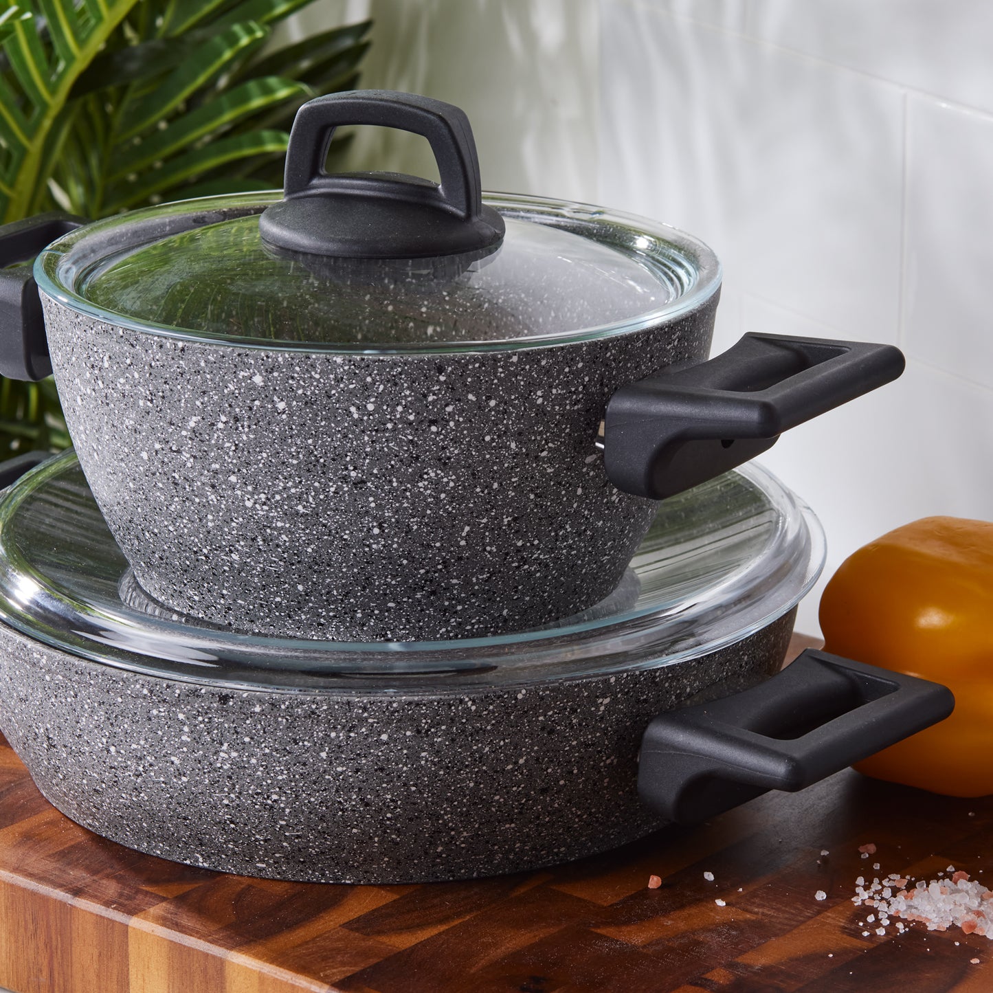 Karaca Biogranit Stella 8 Piece Cookware Set – With Serveware Gift