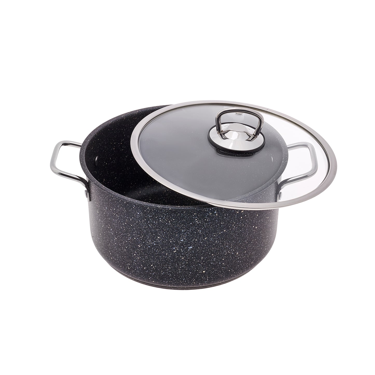 Karaca Biogranite Steel Plus Set 7 de vase de gătit cu inducție antiaderență, Negru