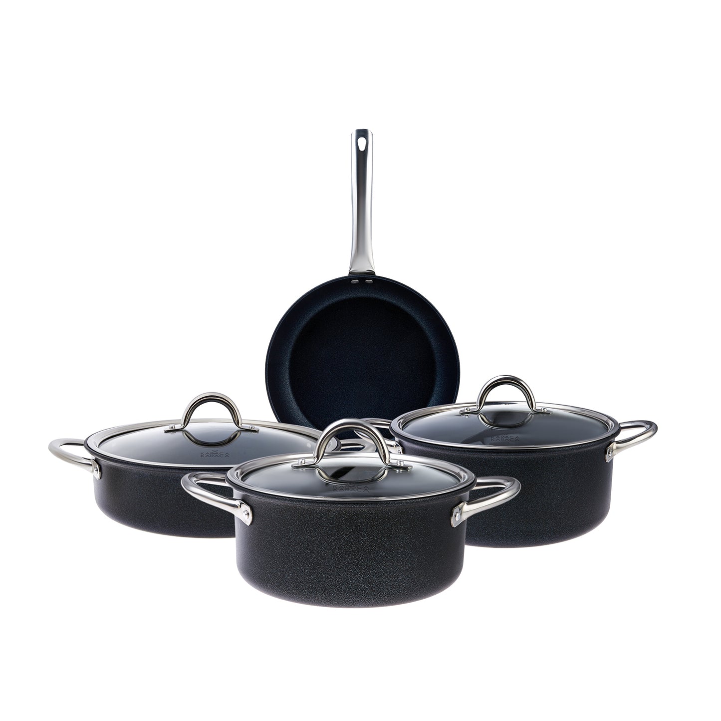Set de Vase de Gătit BioDiamond Master, 7 piese, Granit, Inductie
