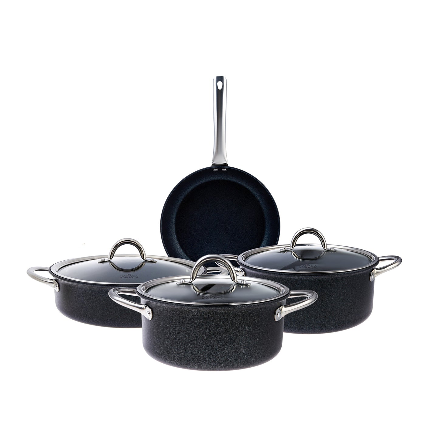Set de Vase de Gătit BioDiamond Master, 7 piese, Granit, Inductie
