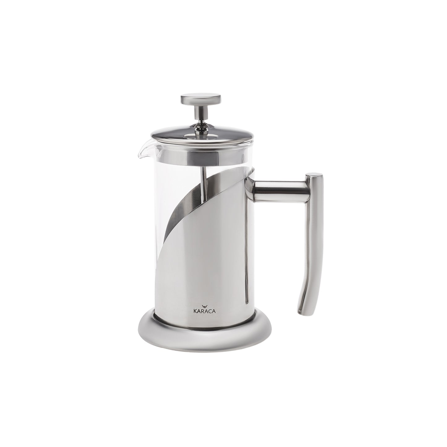 Presă franceză İnox din sticlă borosilicată Karaca, 350 ml, Argintiu/Transparent