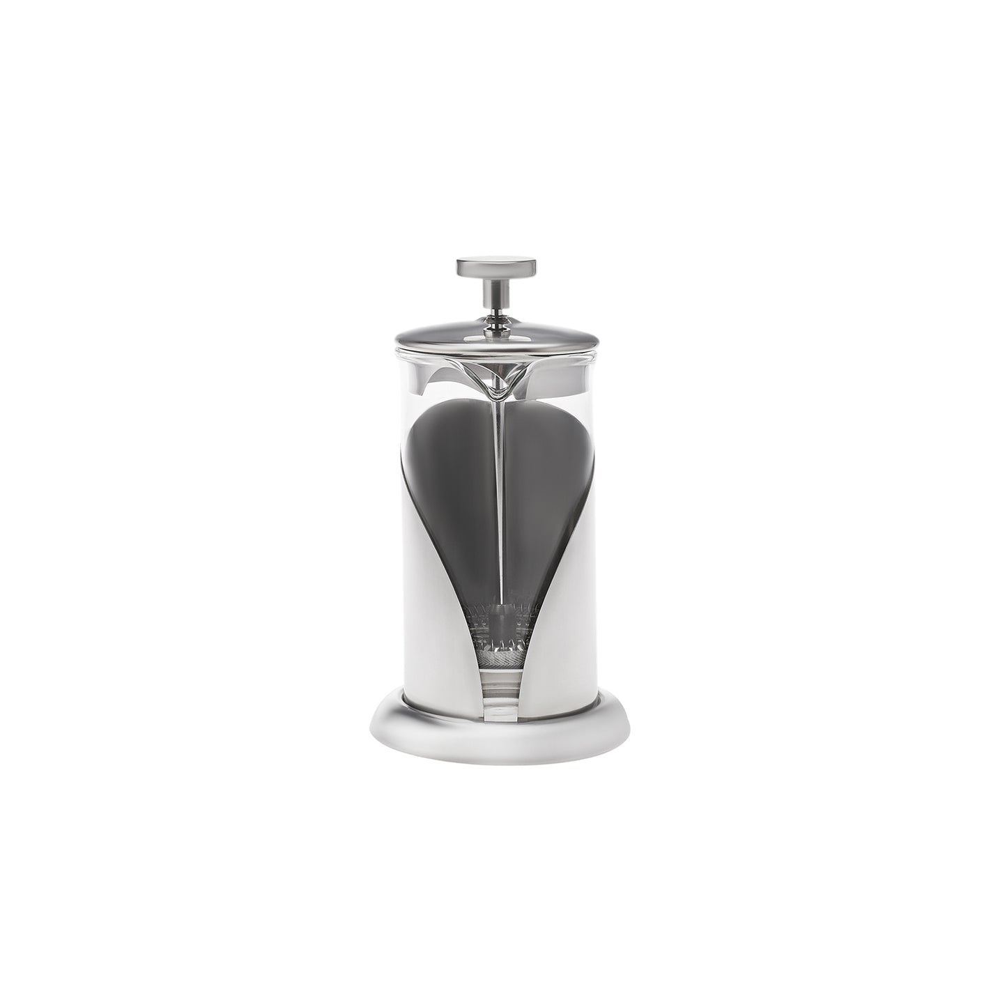 Presă franceză İnox din sticlă borosilicată Karaca, 350 ml, Argintiu/Transparent