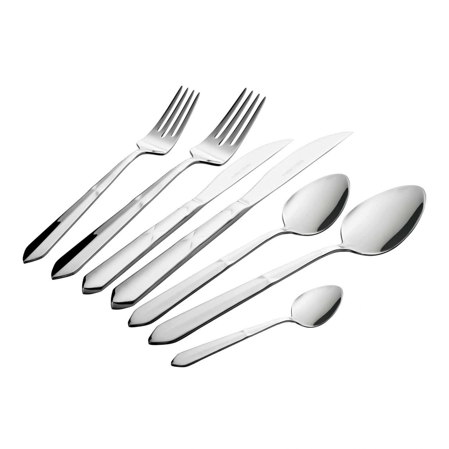 Diamond Elegance, 84 Piece 316+ Cutlery Set for 12 People, Silver