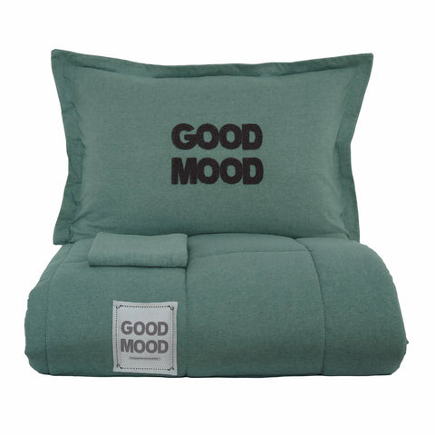 Motto Cotton Comfort, Set de Plapuma, Singura, Petrol