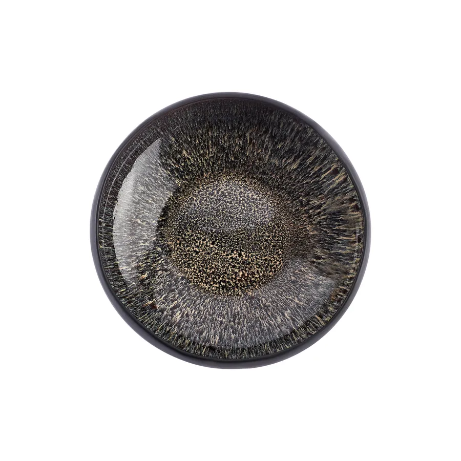 Galactic Reactive Glaze, Serving Bowl, Medium, Black