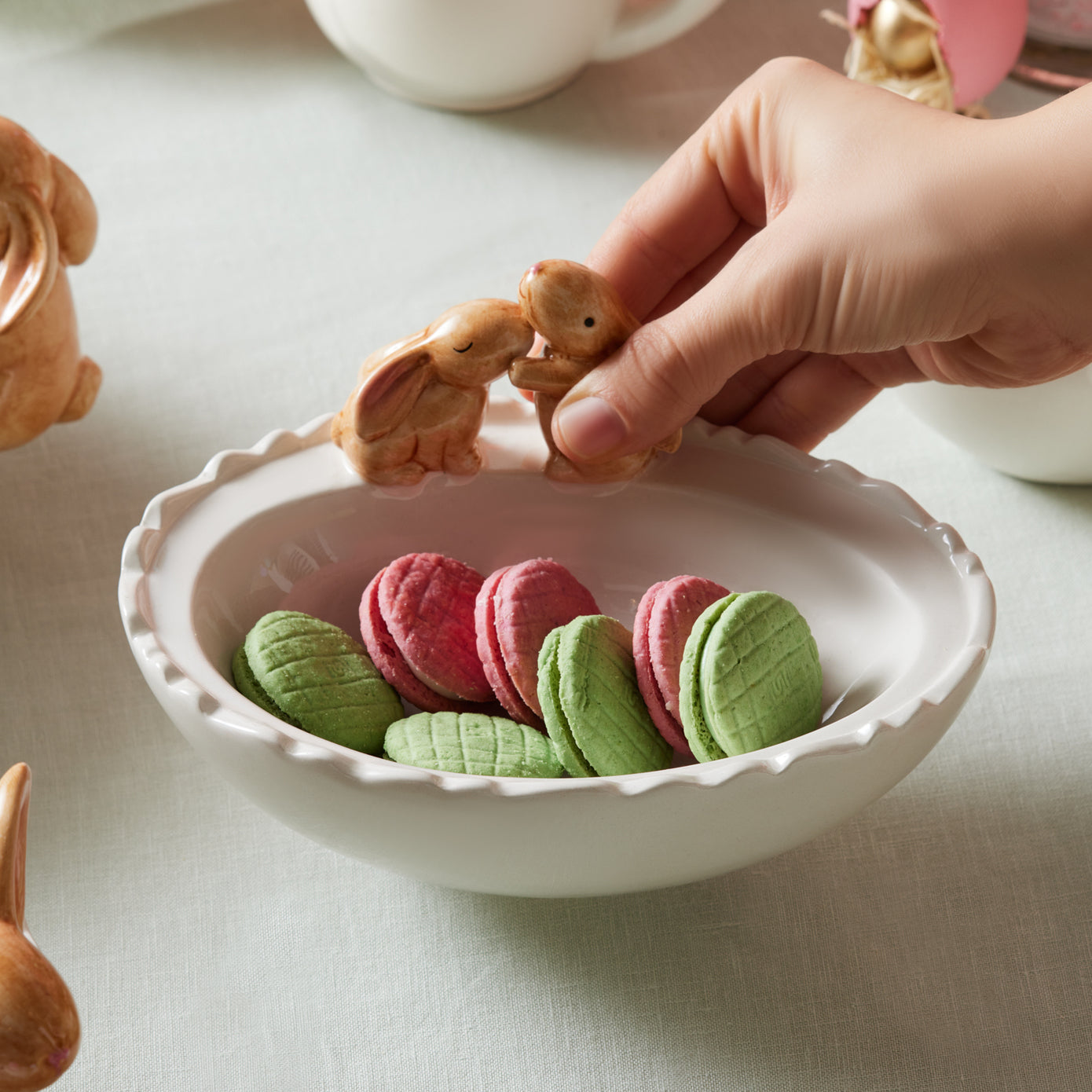 Paște, Bol de Gustări, 20cm, Alb Multi