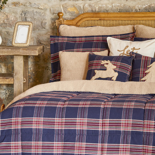 Karaca Home Cozy Comfort Set De Dormıt Două Persoane Woodland Albastru Marın