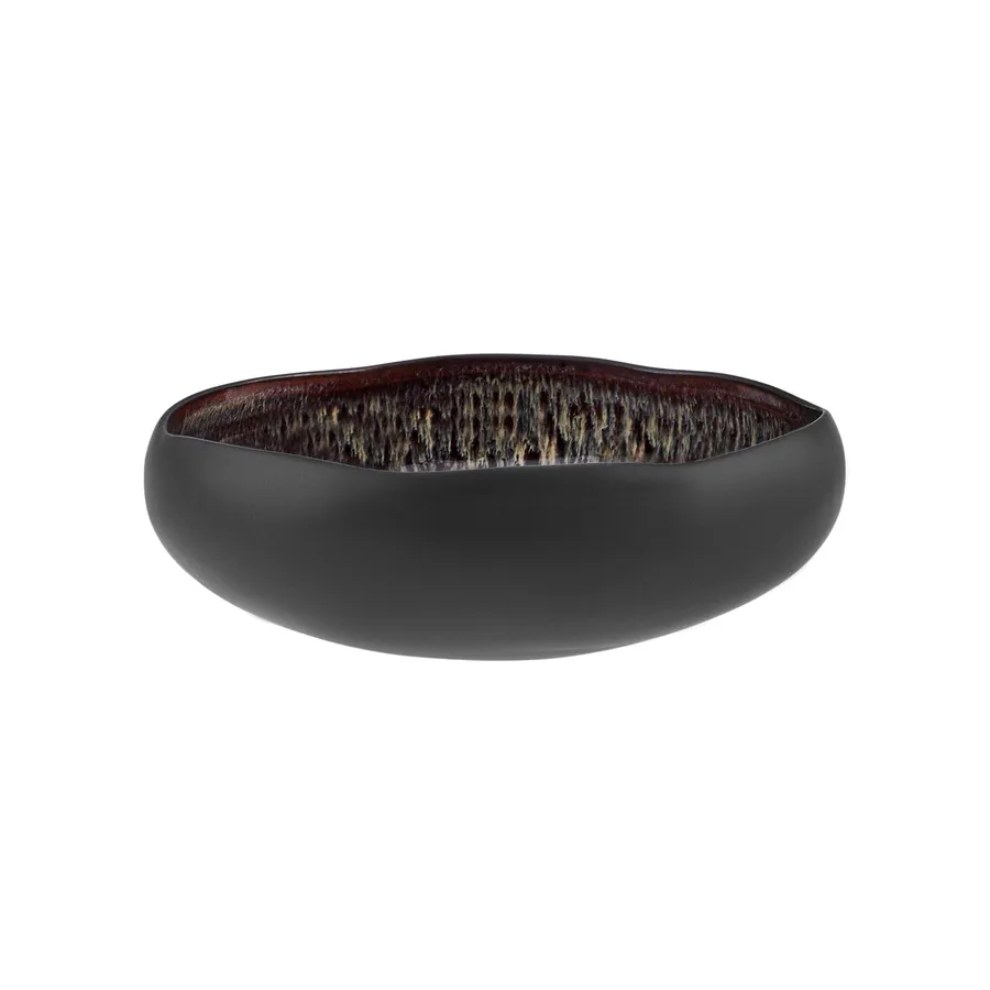 Galactic Reactive Glaze, Serving Bowl, Medium, Black