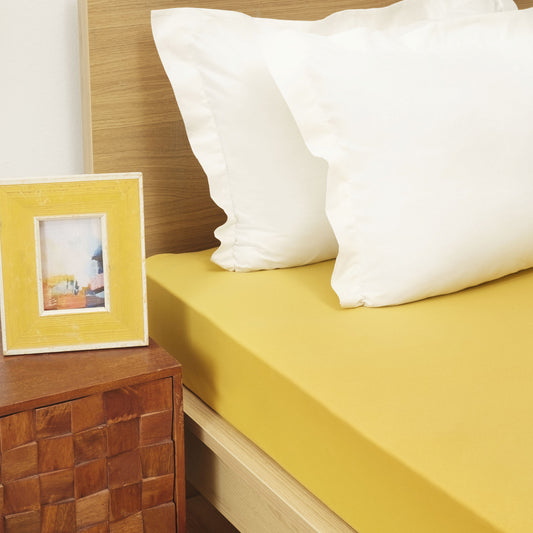 Karaca Home Mustard Pieptene Pieptănat dublu Fitted Bed Sheet