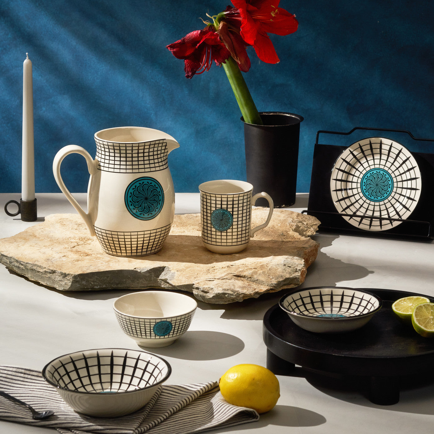 Paye Seljuk Collection, Porcelain Snack Bowl, 12cm, Blue Multi