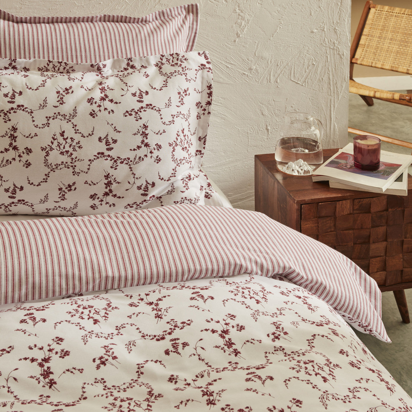 Karaca Home Dogasever Recycle Burgundy Set Dublu Plapuma