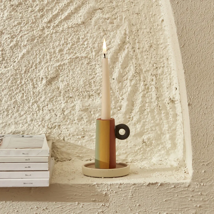 Simple, Suport de Lumânare, 9,6cm, Maro