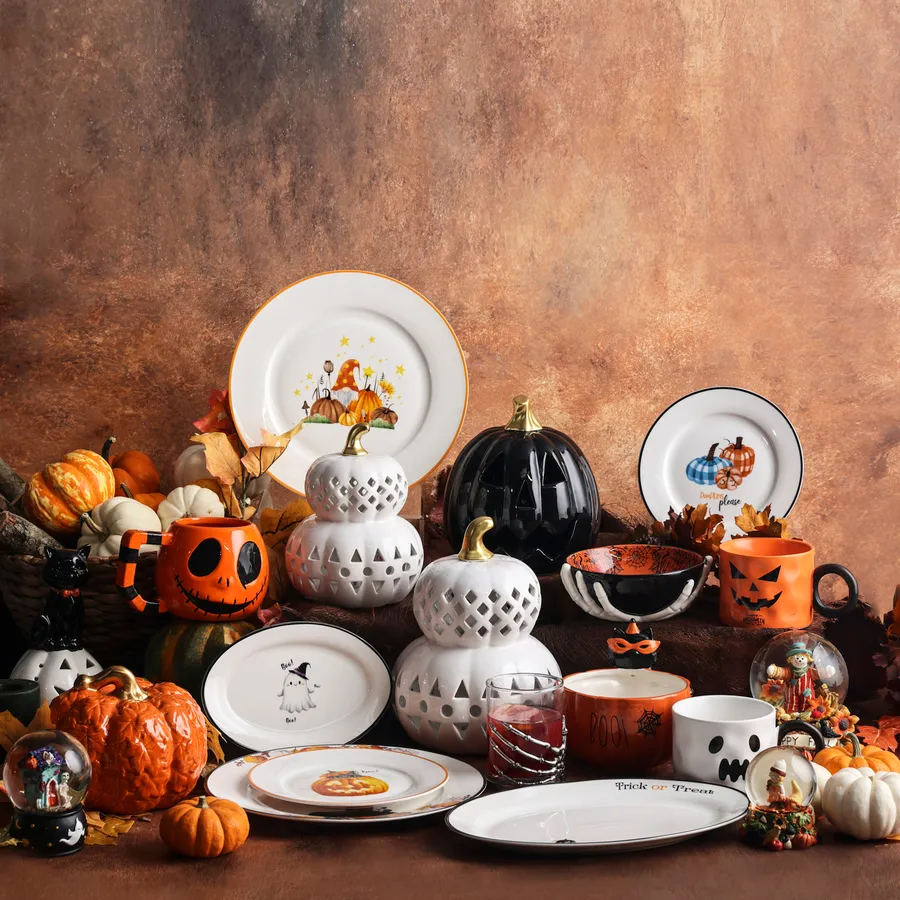 Halloween, Bibelou, 19cm, Aur Alb
