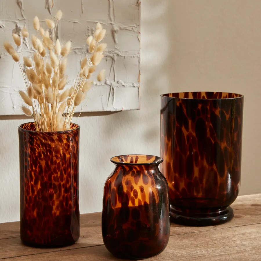 Patterned Glass Vase, Medium, Multi