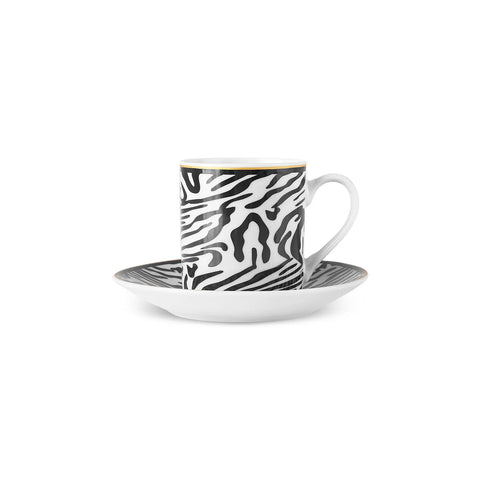 Zebra In Savanna, 4 Piese, Set cești de Cafea Turcească pentru 2 persoane, 100ML