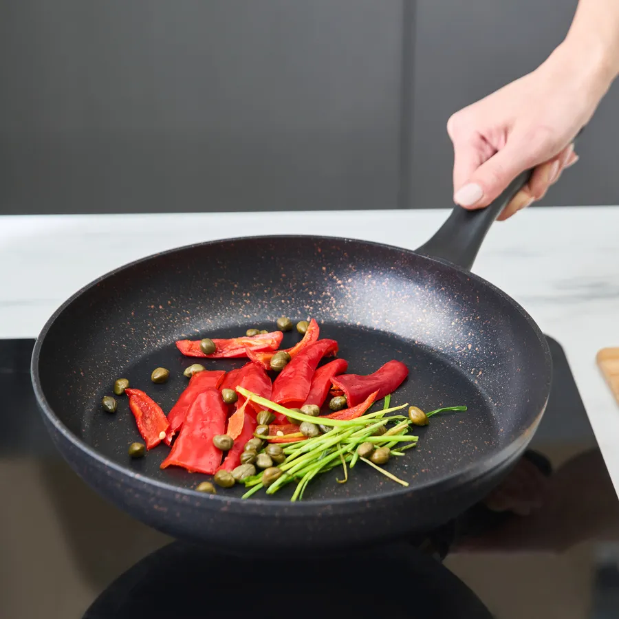 Biogranit, 3 Piese, Set Vase de Gătit, Inductie, Blackgold