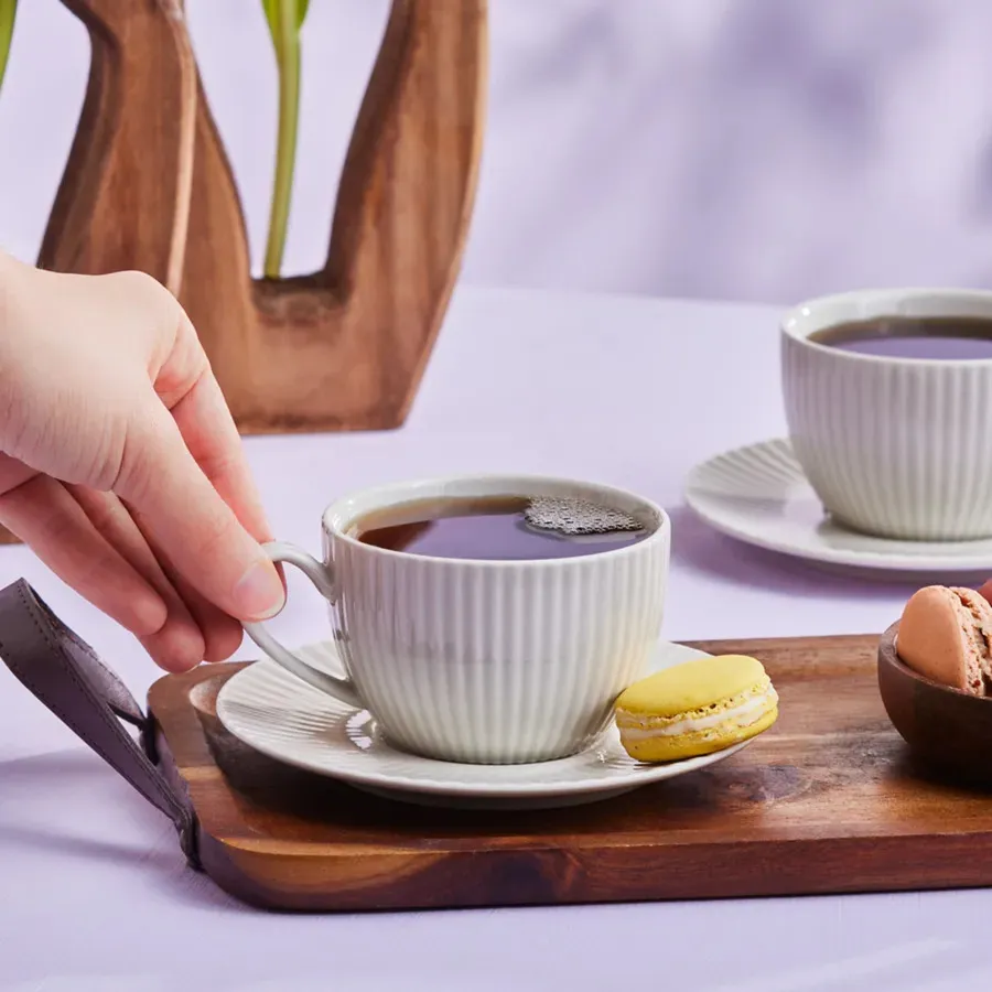 Seashell, 12 Piese, Set cești de Ceai pentru 6 persoane, 200ML, Gri