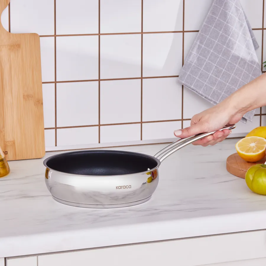 Emirgan, Tigaie din Oțel, 20cm, Inducție, Argintiu