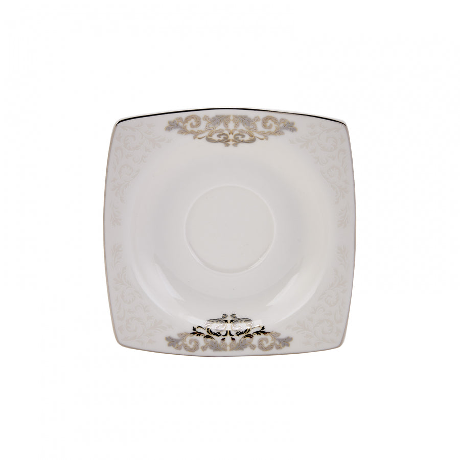 Nazende, 12 Piese, Set cești de Cafea Turcească pentru 6 persoane, 80ML, Alb Platinum