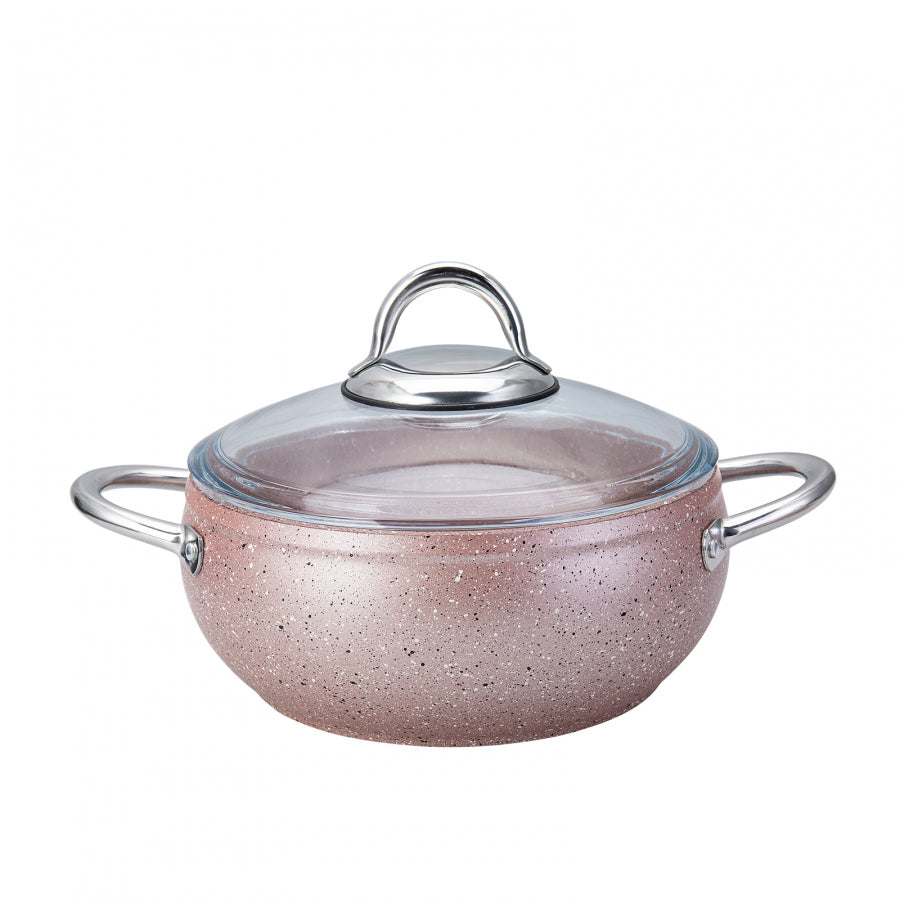 Karaca Avanos Set 7 Bucăți de Vase Gătit, Granit Bio Rose