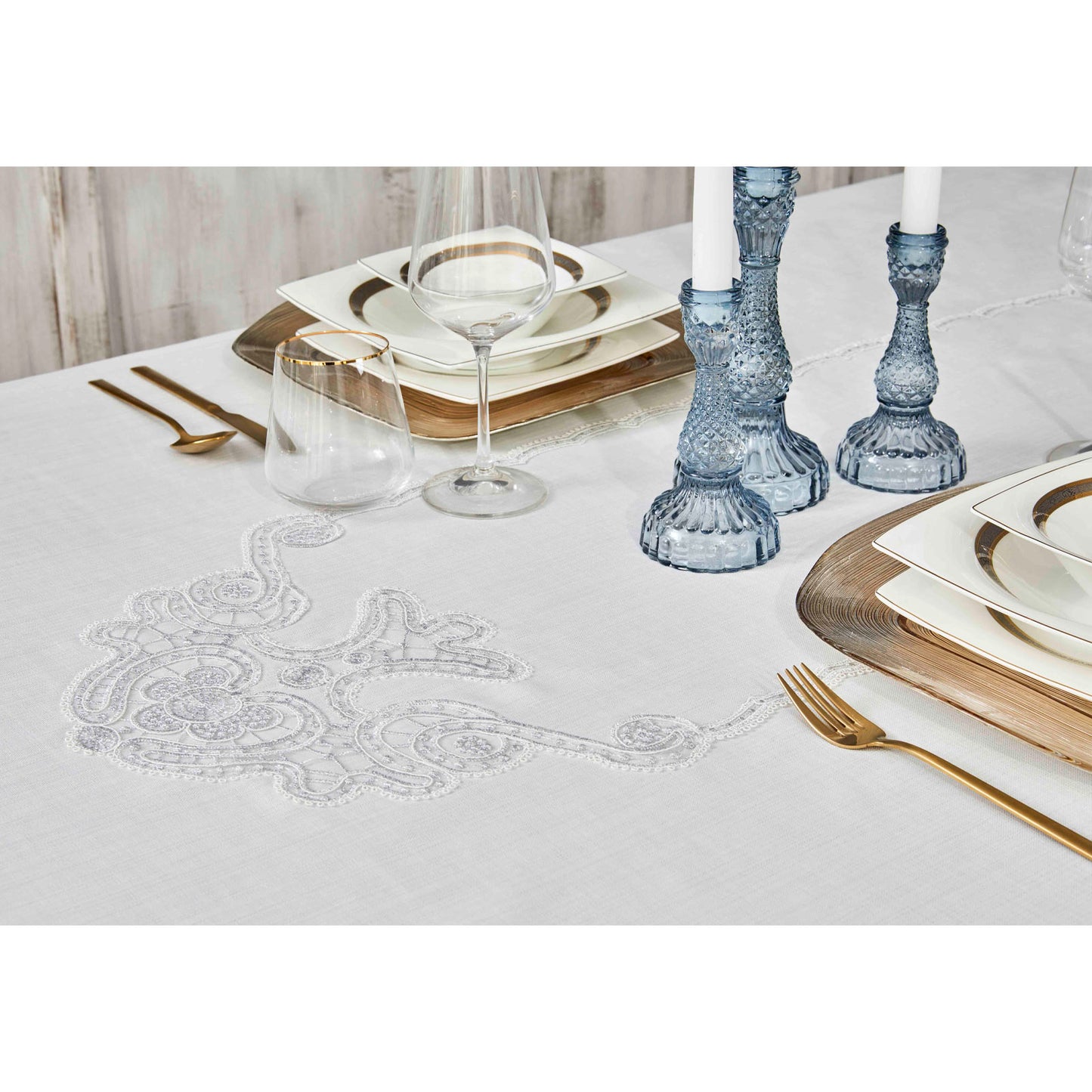 Karaca Home Ades Față de Masă Alb 160x240 cm