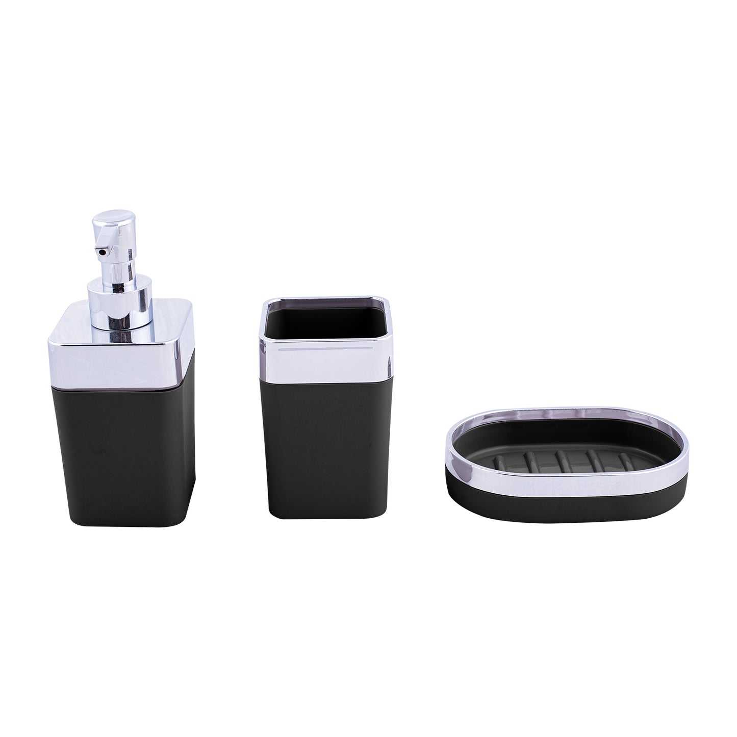 Karaca Home Kare 5 Piece Bathroom Set Black/Silver
