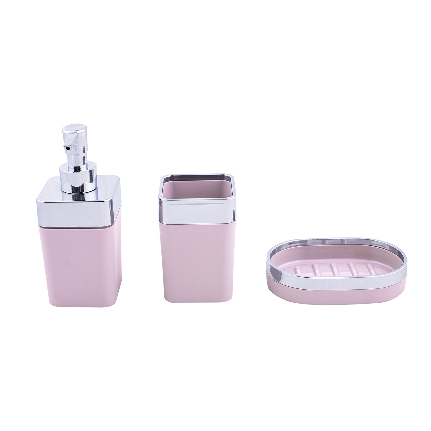 Karaca Home Kare 5 Piece Bathroom Set Pink/Silver