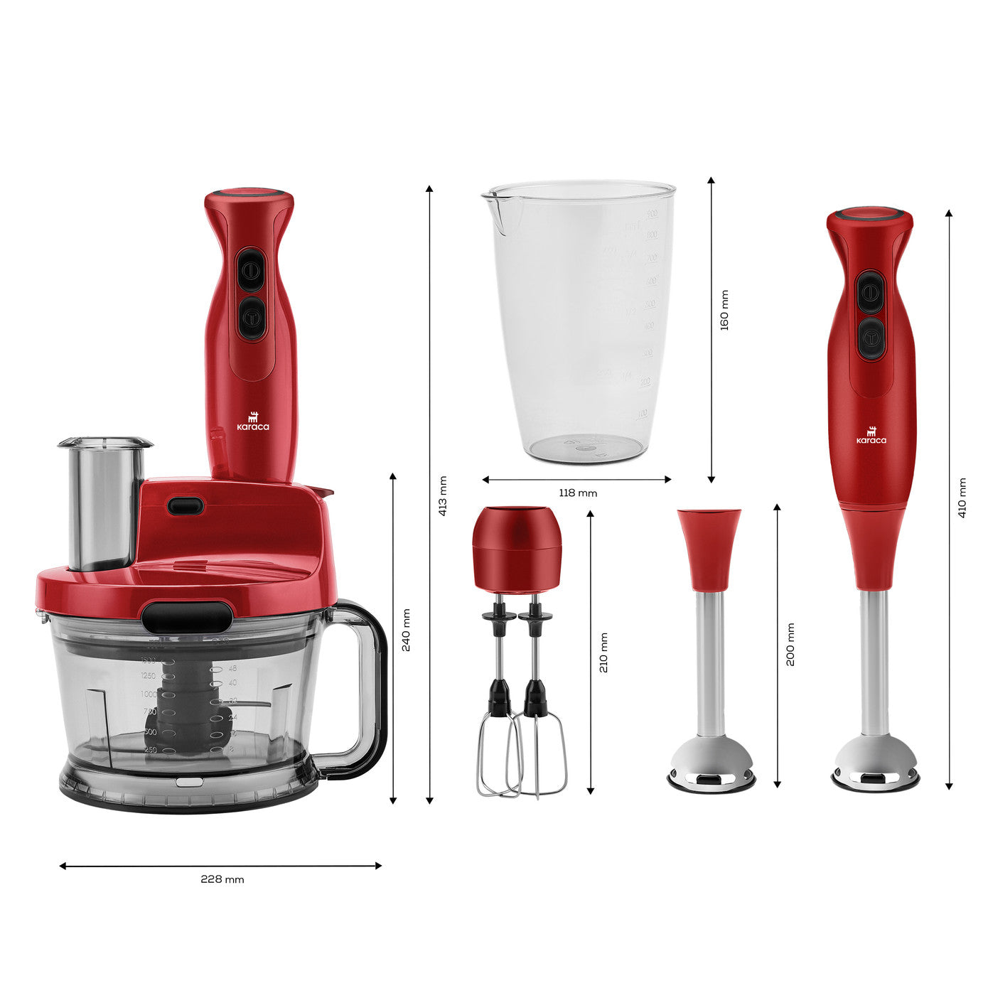 Pro-Multimax, Robot de Bucătărie, Roşu, 2000W