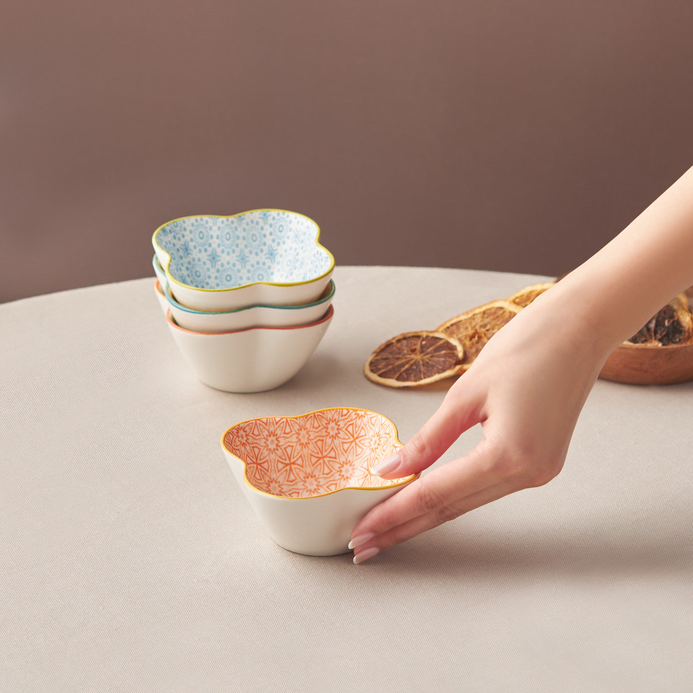 Floral Clover, Snack Bowl, 10cm, Yellow